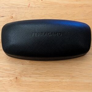 🆕 Ferragamo Eyeglass Sunglass Black Case with Cleaning Cloth